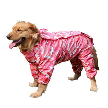 Load image into Gallery viewer, Pet Small Large Dog Raincoat Waterproof Clothes For Big Dogs Jumpsuit Rain Coat Hooded Overalls Cloak Labrador Golden Retriever